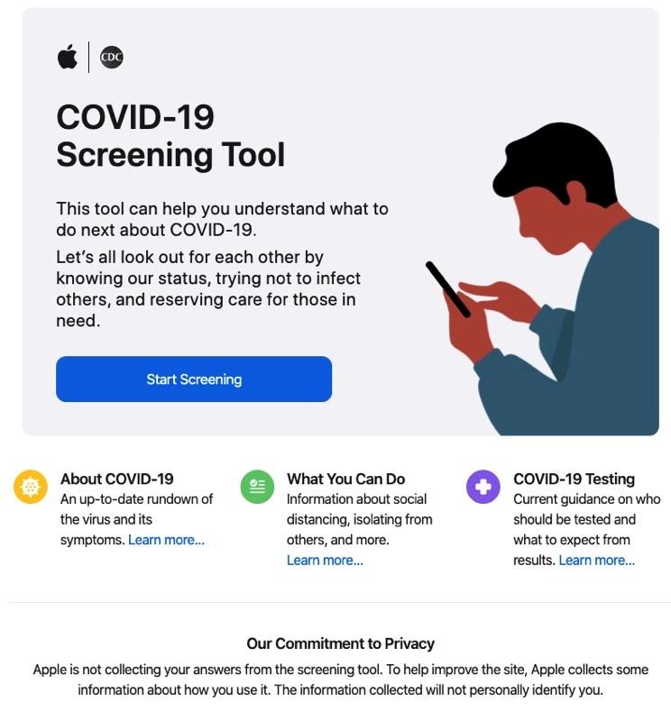 蘋(píng)果剛剛推出了冠狀病毒應用程序和篩選工具