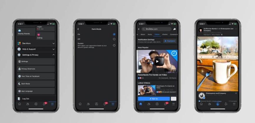 這是Facebook App黑暗模式的外觀(guān)