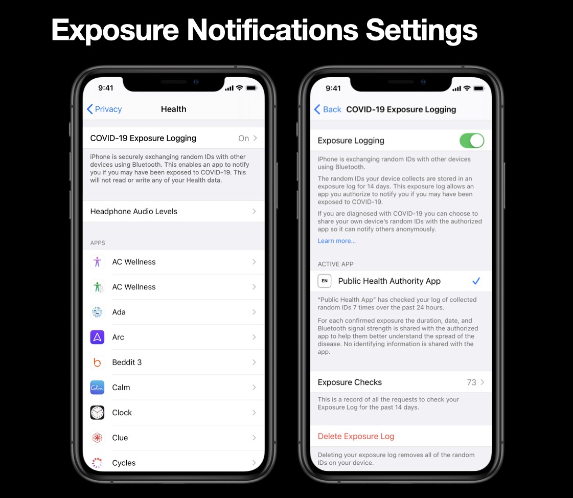 蘋(píng)果，谷歌分享曝光通知應用程序的示例代碼和UI設計概念