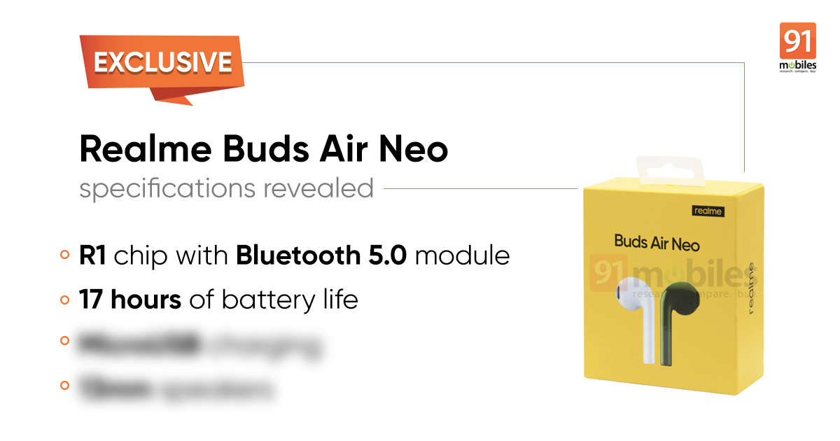 Realme Buds Air Neo設計，電池續航力以及更多功能亮相