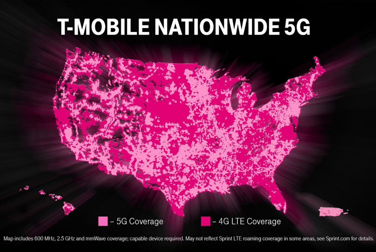 T-Mobile的“全國性” 5G網(wǎng)絡(luò )繼續穩步向普及