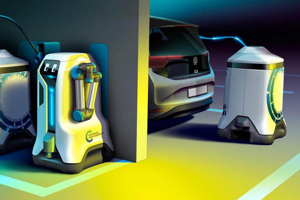 大眾展示了移動(dòng)機器人充電器