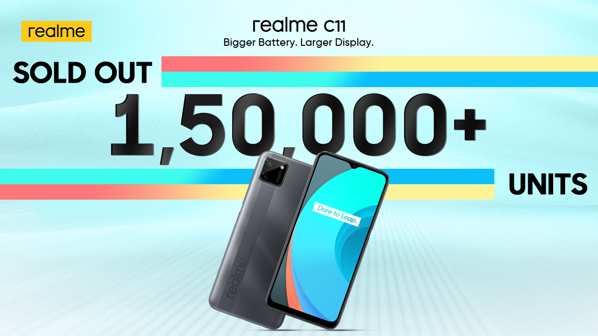 Realme C11在印度的首次銷(xiāo)售僅2分鐘便售出了超過(guò)15萬(wàn)臺