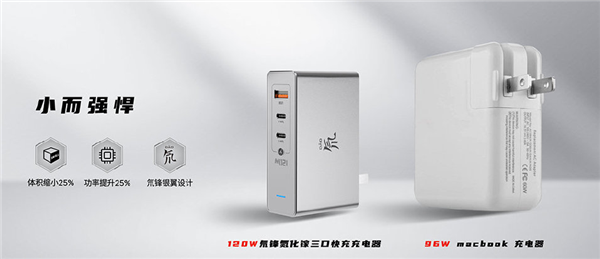 Nubia的120W GaN充電器比MacBook的96W適配器小25％，更時(shí)尚，功能更強大