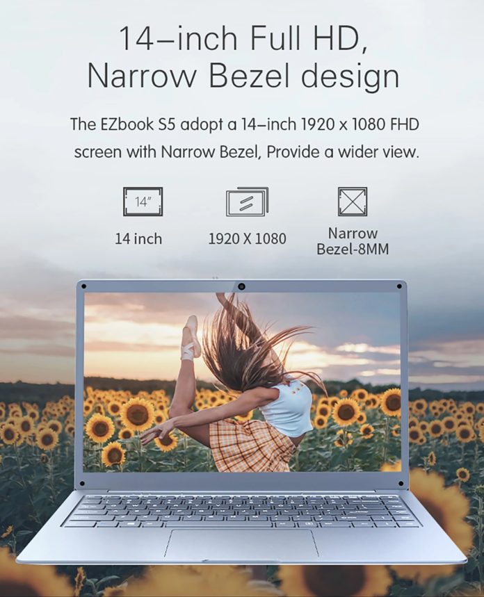 帶有6GB RAM的Jumper EZbook S5 14英寸筆記本電腦現價(jià)$ 179.99 /￡138.85