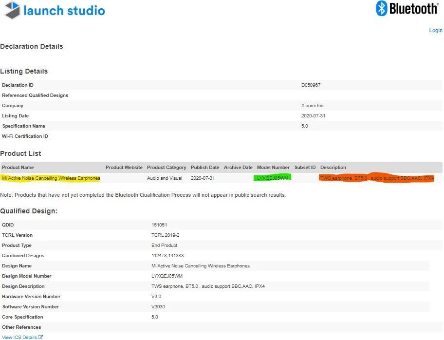 帶有ANC的小米TWS耳塞獲得認證；將作為Mi主動(dòng)降噪無(wú)線(xiàn)耳機推出