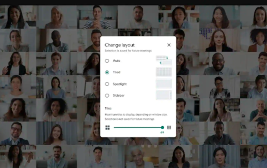 Google Meet用戶(hù)最多可以同時(shí)看到49個(gè)人，并且還推出了背景模糊功能