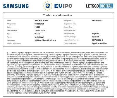 三星商標“ ISOCELL Vizion” ToF傳感器可能會(huì )在Galaxy S21（S30）上首次亮相