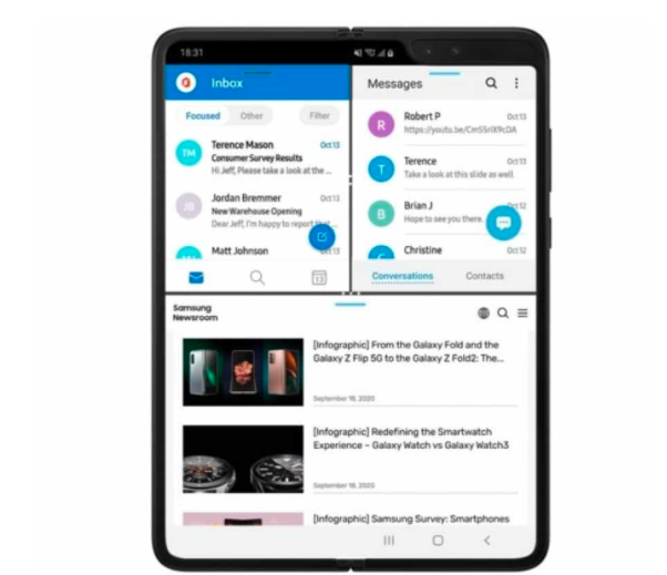 三星通過(guò)新軟件更新將其與Galaxy Z Fold 2的某些功能引入了Galaxy Fold