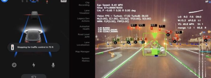 在特斯拉的自動(dòng)駕駛汽車(chē)上發(fā)現“增強視覺(jué)”