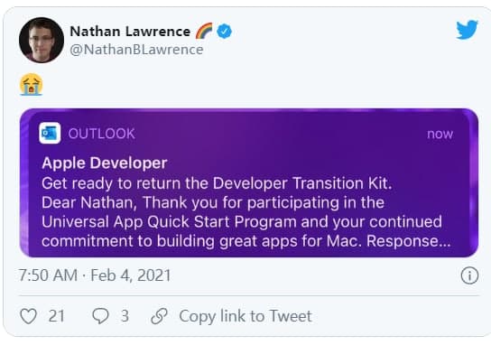蘋(píng)果希望將其M1 Mac mini DTK歸還給他們
