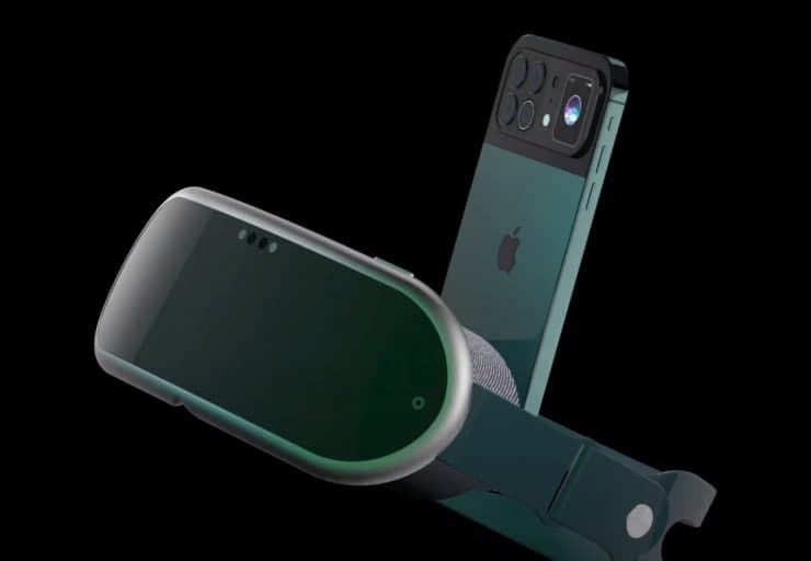 這款“ iPhone 13 VR”概念車(chē)展示了蘋(píng)果的輕便AR耳機和帶有四攝像頭，后備副顯示屏的旗艦手機