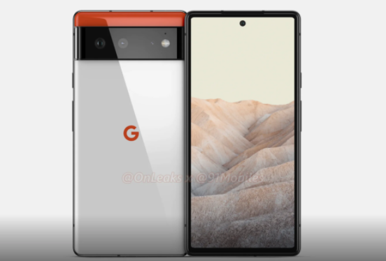 Google Pixel 6渲染圖片：平面顯示器，后置雙攝像頭