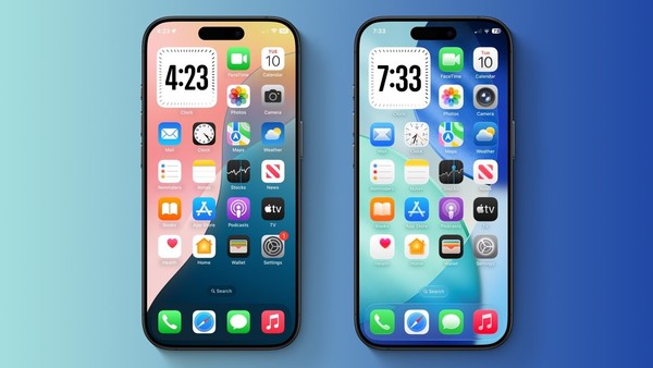 iOS 18（左）與iOS 26