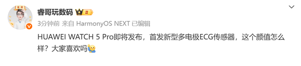 傳華為WATCH 5 Pro即將發(fā)布 外觀(guān)設計已流出 有新技術(shù)！