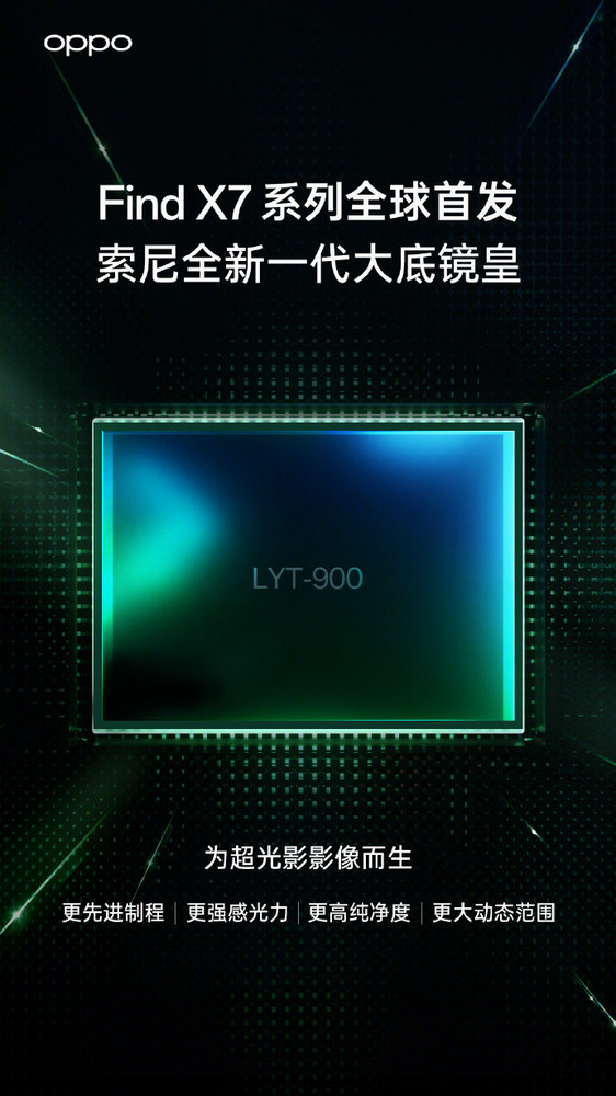 官宣！OPPO Find X7系列首發(fā)索尼一英寸LYT-900大底
