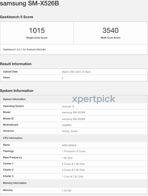 三星Tab S10 FE 5G跑分