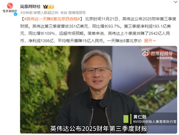 英偉達一天賺8套北京四合院